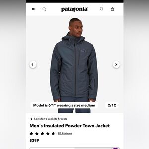Men's Patagonia Insulated Powder Town Jacket - size Medium